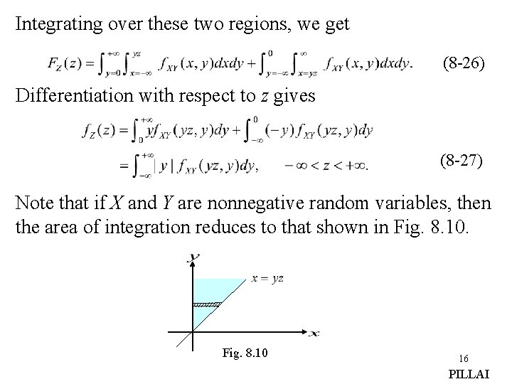 Integrating over these two regions, we get (8 -26) Differentiation with respect to z