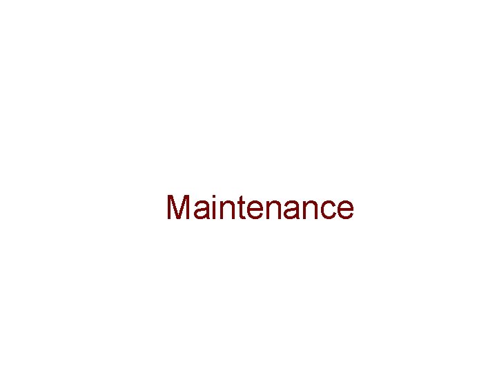  Maintenance 