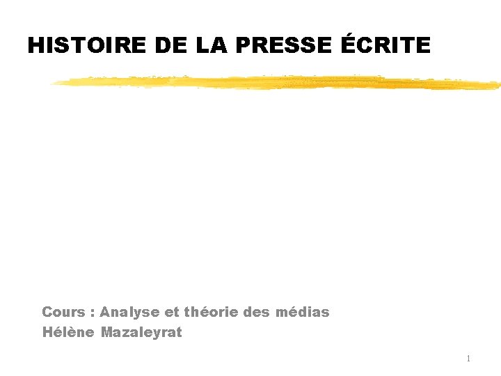Histoire De La Presse Crite Cours Analyse Et
