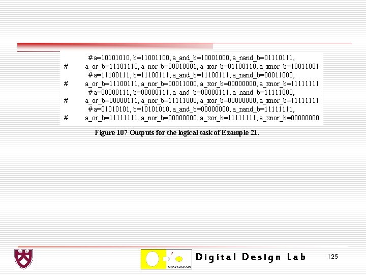 # # # a=1010, b=1100, a_and_b=1000, a_nand_b=0111, a_or_b=1110, a_nor_b=0001, a_xor_b=0110, a_xnor_b=1001 # a=11100111, b=11100111,