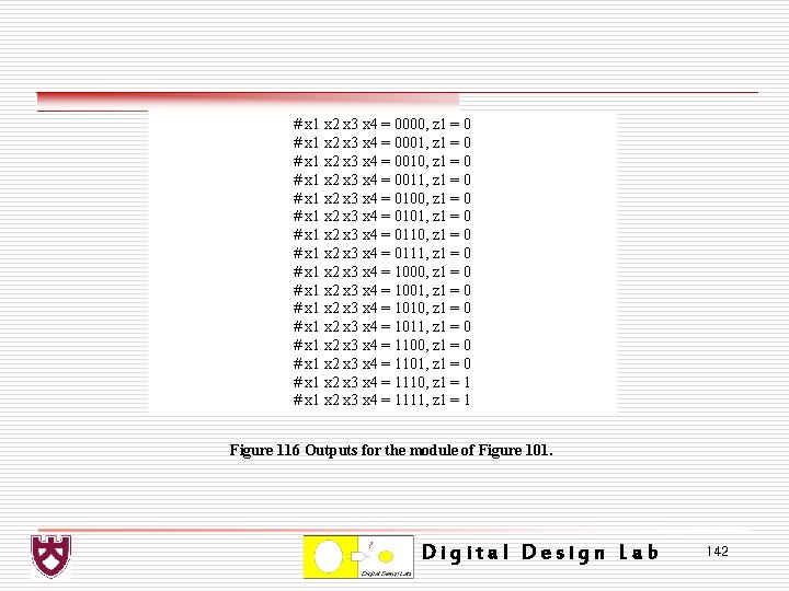 # x 1 x 2 x 3 x 4 = 0000, z 1 =