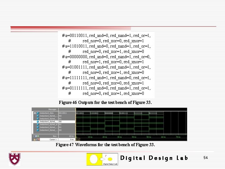 # a=0011, red_and=0, red_nand=1, red_or=1, # red_nor=0, red_xnor=1 # a=11010011, red_and=0, red_nand=1, red_or=1, #