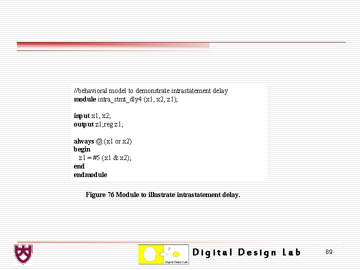 //behavioral model to demonstrate intrastatement delay module intra_stmt_dly 4 (x 1, x 2, z