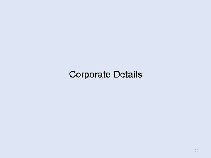 Corporate Details 20 