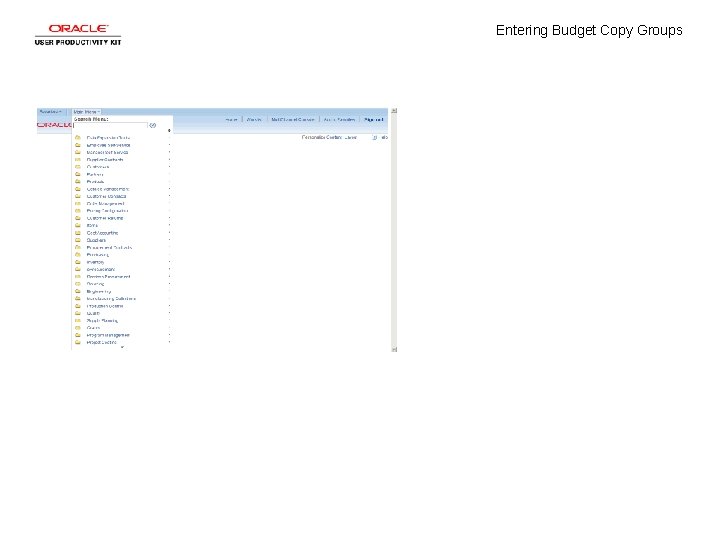 Entering Budget Copy Groups 