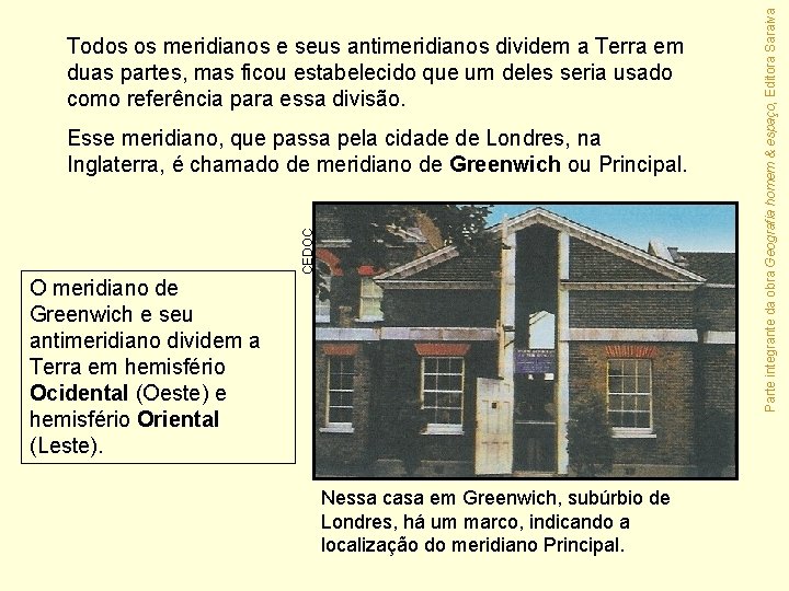 CEDOC Esse meridiano, que passa pela cidade de Londres, na Inglaterra, é chamado de