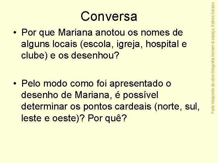  • Por que Mariana anotou os nomes de alguns locais (escola, igreja, hospital
