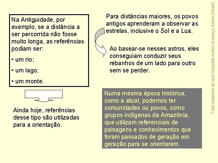  • um rio; • um lago; Para distâncias maiores, os povos antigos aprenderam