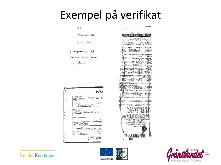 Exempel på verifikat 11 