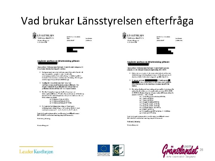 Vad brukar Länsstyrelsen efterfråga 28 