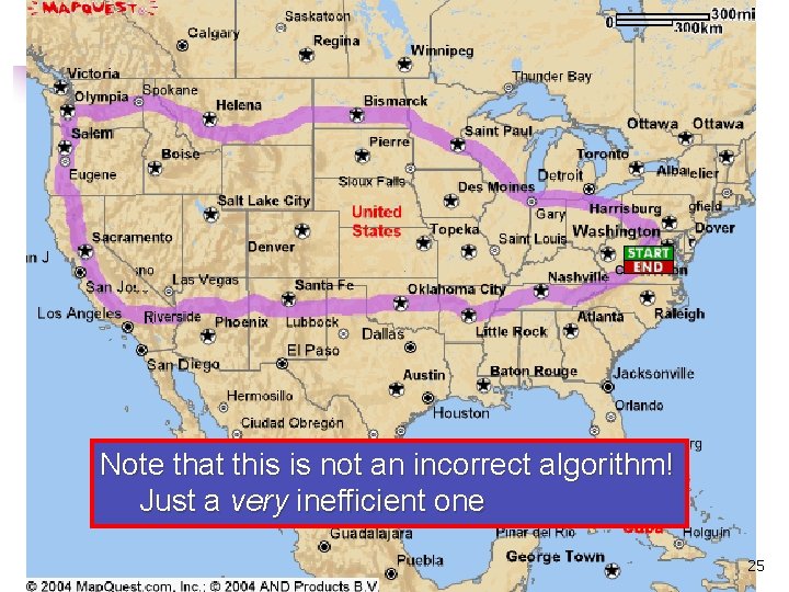 Note that this is not an incorrect algorithm! Just a very inefficient one 25