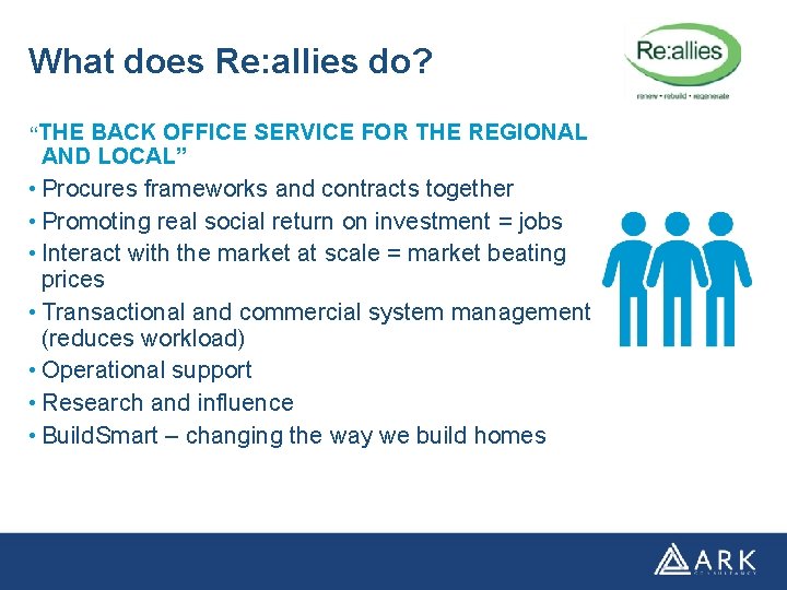 What does Re: allies do? “THE BACK OFFICE SERVICE FOR THE REGIONAL AND LOCAL”