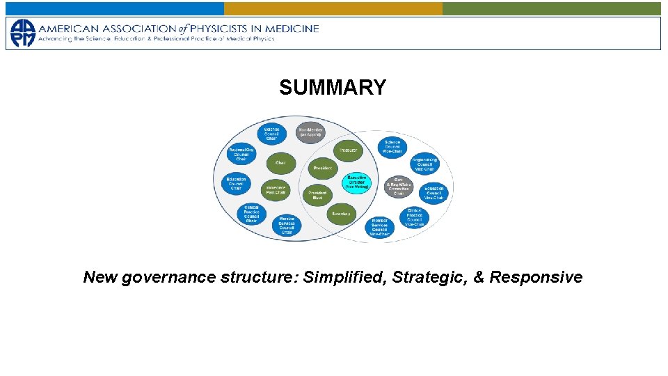 SUMMARY New governance structure: Simplified, Strategic, & Responsive 