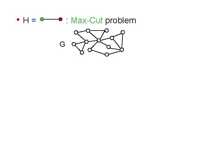  • H= : Max-Cut problem G 