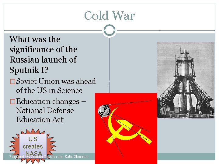 Cold War What was the significance of the Russian launch of Sputnik I? �Soviet