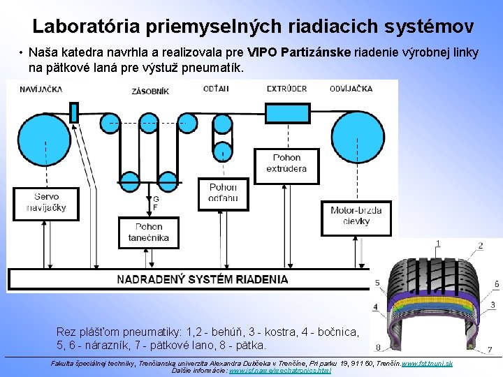 Laboratória priemyselných riadiacich systémov • Naša katedra navrhla a realizovala pre VIPO Partizánske riadenie