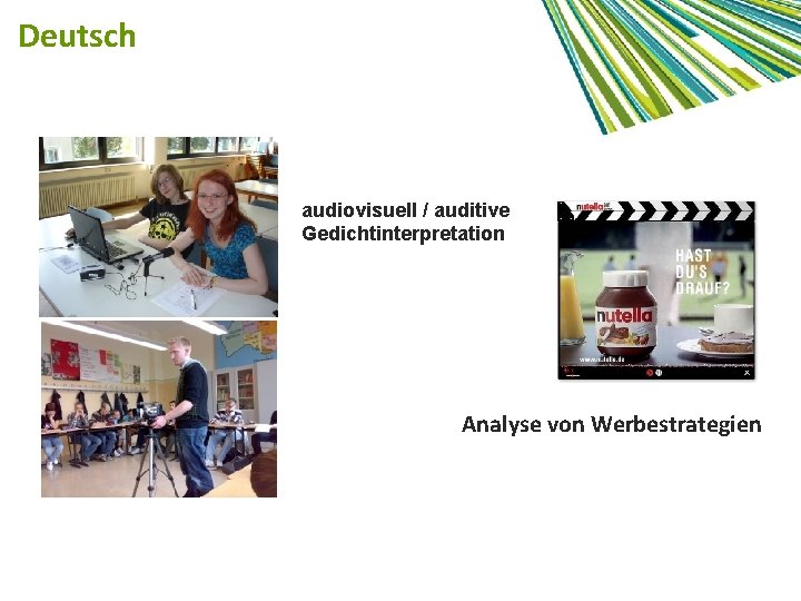 Deutsch audiovisuell / auditive Gedichtinterpretation Analyse von Werbestrategien 