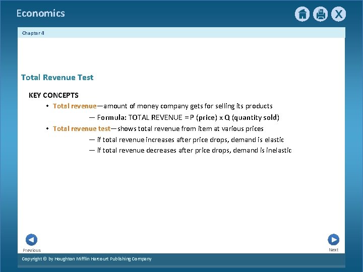Economics Chapter 4 Total Revenue Test KEY CONCEPTS • Total revenue—amount of money company Economics Chapter 4 Total Revenue Test KEY CONCEPTS • Total revenue—amount of money company