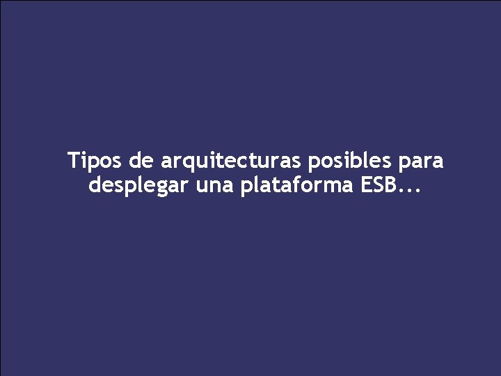 Tipos de arquitecturas posibles para desplegar una plataforma ESB. . . 41 XXV Salón