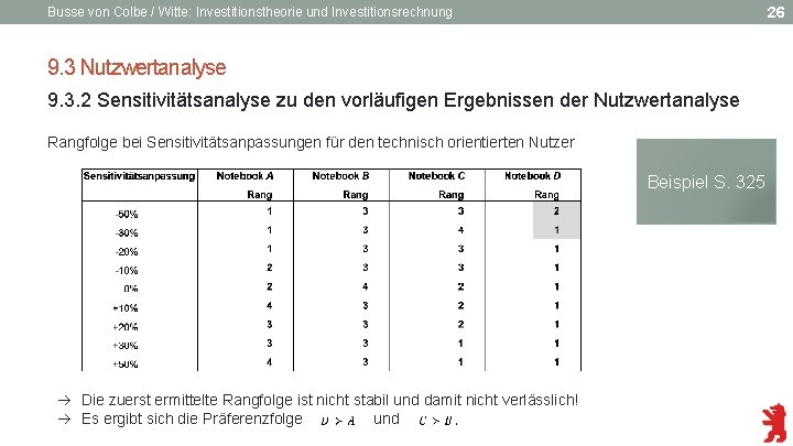 26 Busse von Colbe / Witte: Investitionstheorie und Investitionsrechnung 9. 3 Nutzwertanalyse 9. 3.