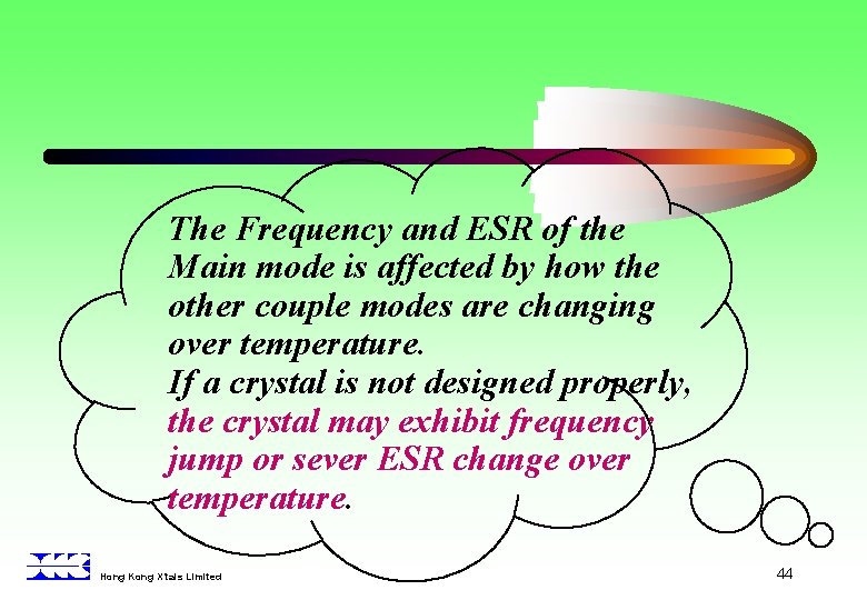 The Frequency and ESR of the Main mode is affected by how the other