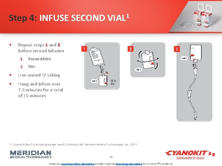 Step 4: INFUSE SECOND VIAL 1 • Repeat steps 1 and 2 before second