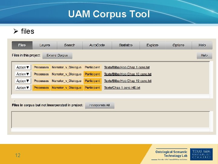 UAM Corpus Tool Ø files 12 