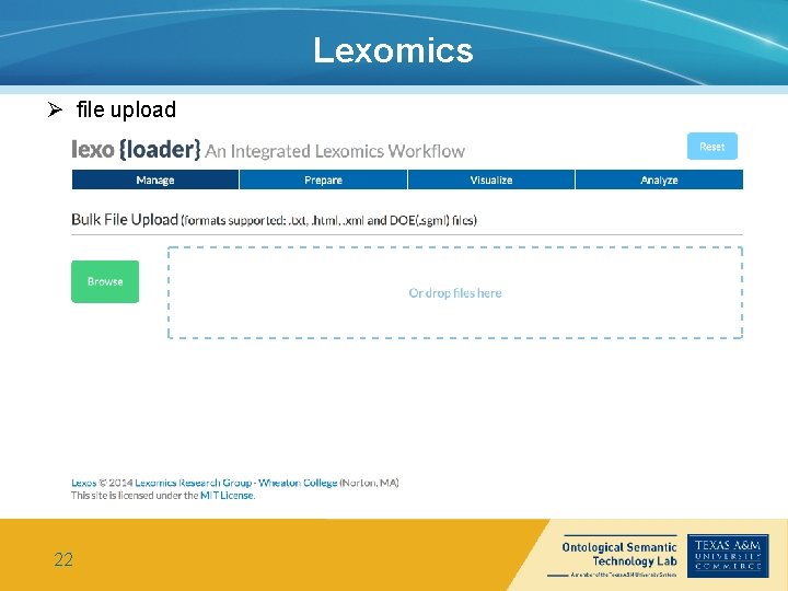 Lexomics Ø file upload 22 