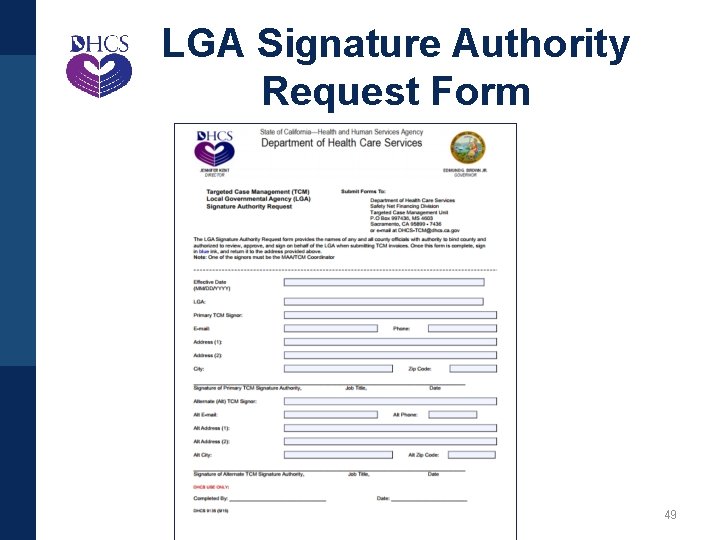 LGA Signature Authority Request Form 49 