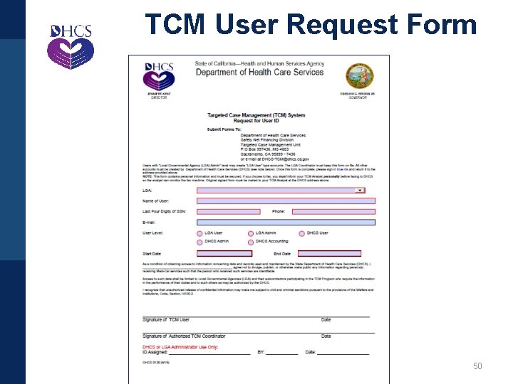 TCM User Request Form 50 