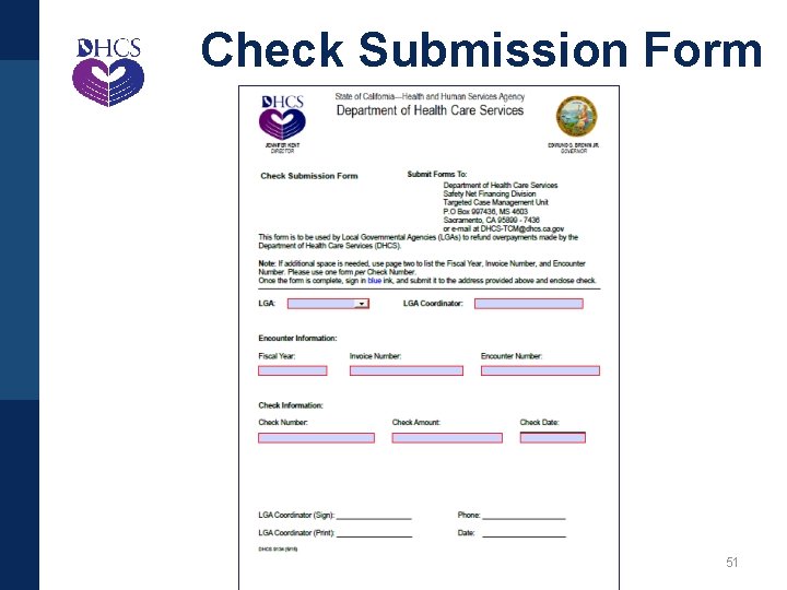 Check Submission Form 51 