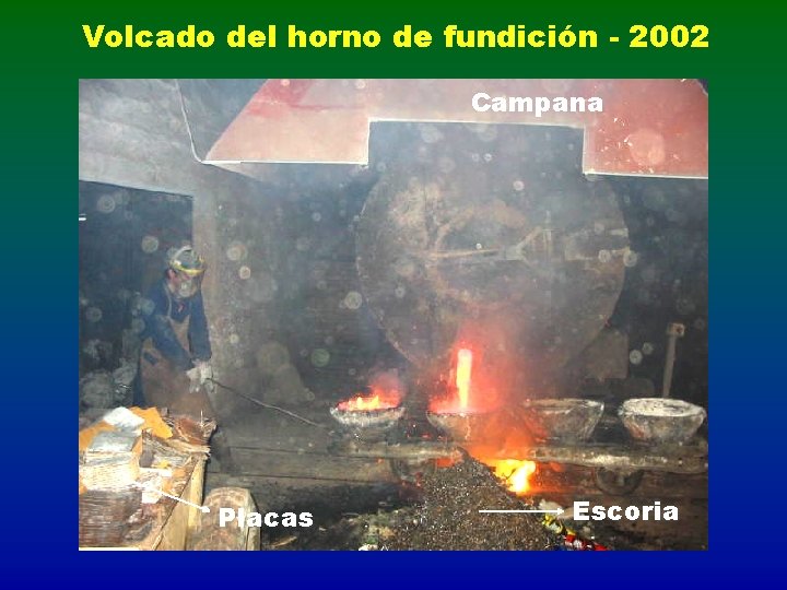 Volcado del horno de fundición - 2002 Campana Placas Escoria 