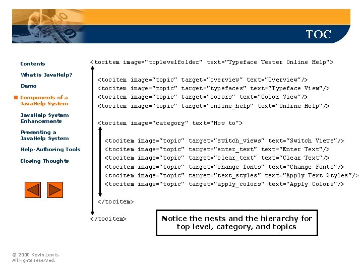 TOC Contents What is Java. Help? Demo Components of a Java. Help System Enhancements