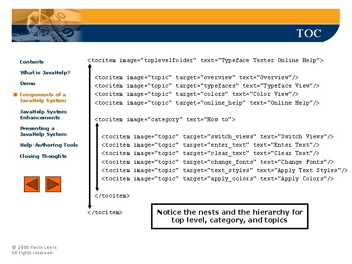 TOC Contents What is Java. Help? Demo Components of a Java. Help System Enhancements TOC Contents What is Java. Help? Demo Components of a Java. Help System Enhancements