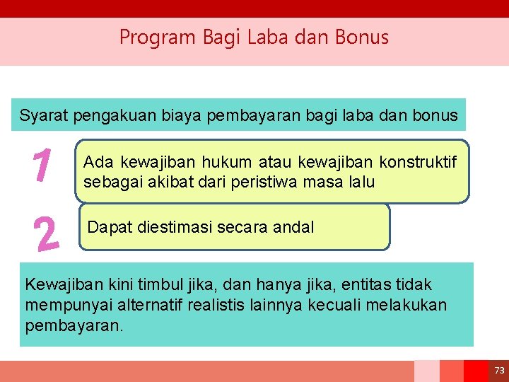 Program Bagi Laba dan Bonus Syarat pengakuan biaya pembayaran bagi laba dan bonus 1