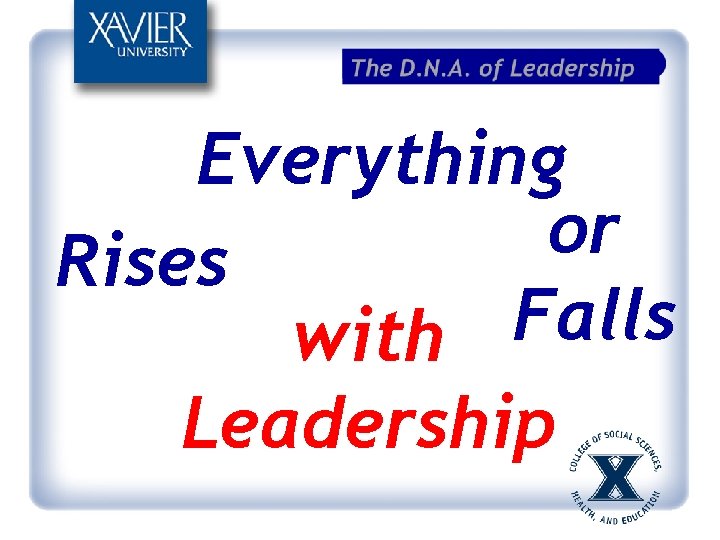 Everything or Rises Falls with Leadership 