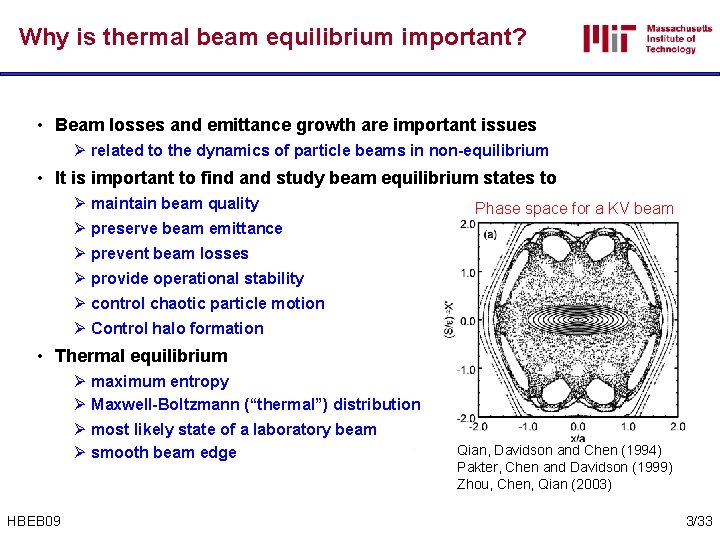 Why is thermal beam equilibrium important? • Beam losses and emittance growth are important