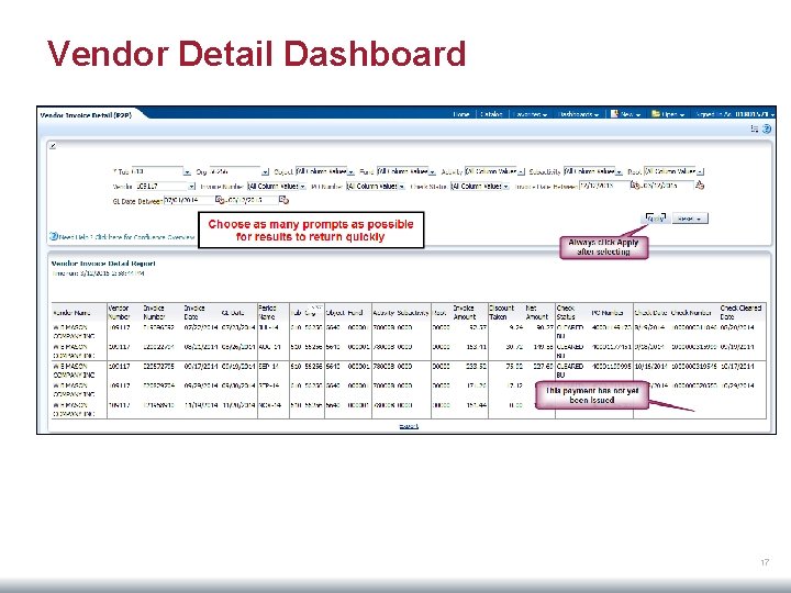 Vendor Detail Dashboard 17 