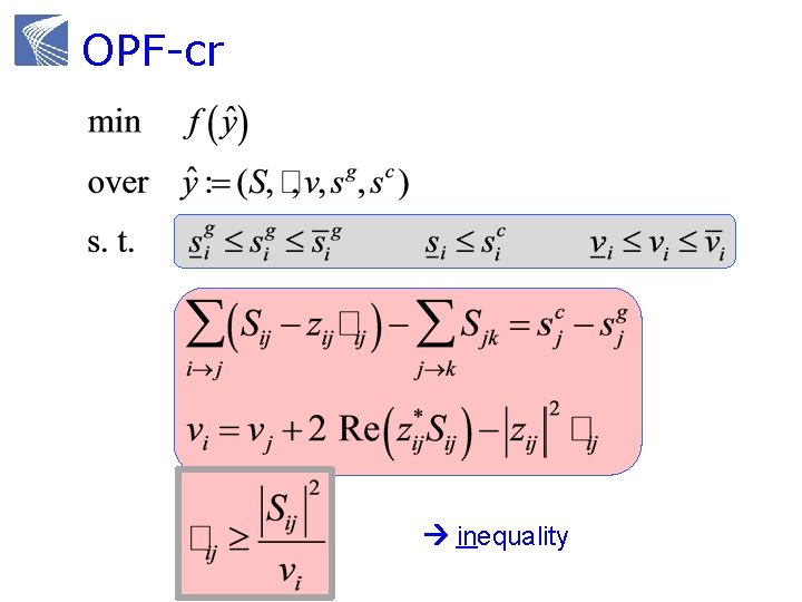 OPF-cr inequality 