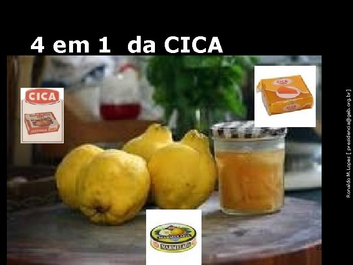 Ronaldo M. Lopes [ presidencia@geb. org. br] 4 em 1 da CICA 22 