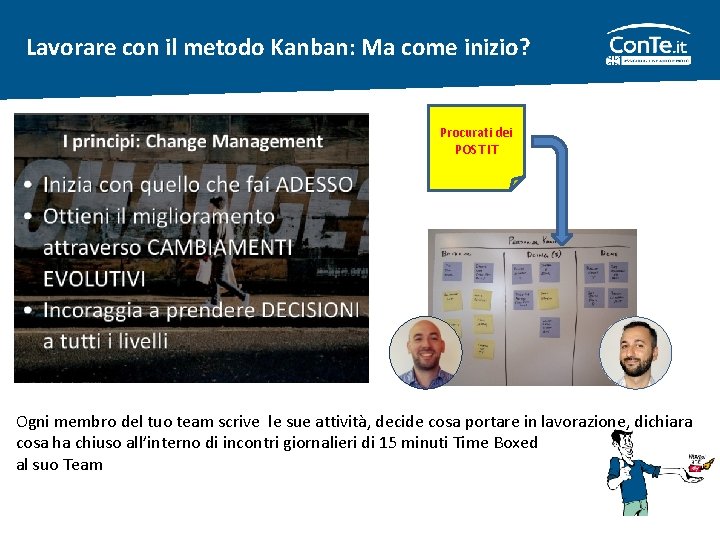 Lavorare con il metodo Kanban: Ma come inizio? Procurati dei POST IT Ogni membro