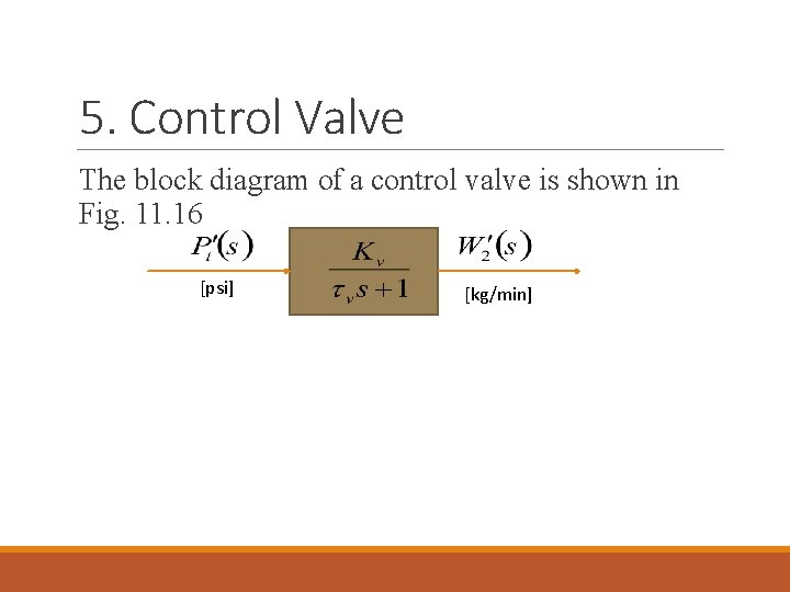 5. Control Valve The block diagram of a control valve is shown in Fig. 5. Control Valve The block diagram of a control valve is shown in Fig.