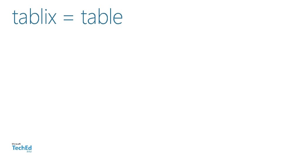 tablix = table Microsoft 