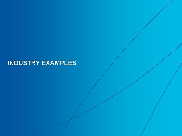 INDUSTRY EXAMPLES 