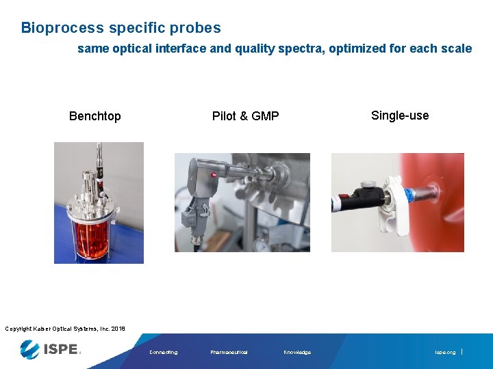 Bioprocess specific probes same optical interface and quality spectra, optimized for each scale Benchtop