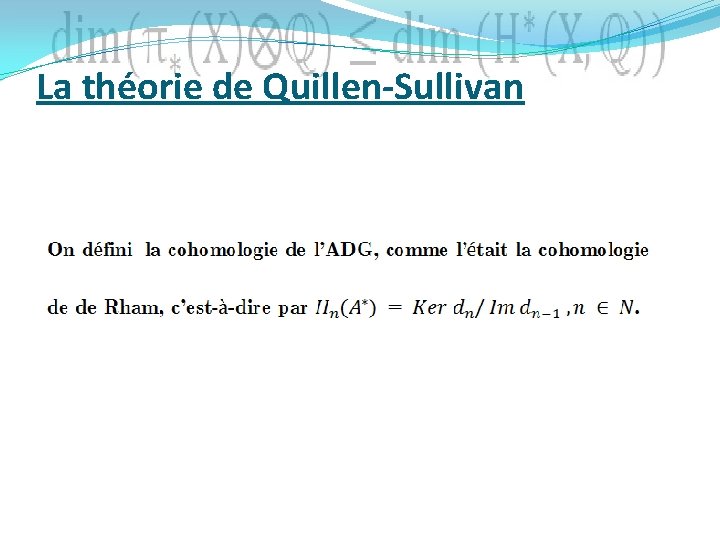 La théorie de Quillen-Sullivan 