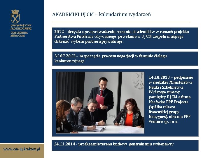 AKADEMIKI UJ CM – kalendarium wydarzeń 2012 – decyzja o przeprowadzeniu remontu akademików w