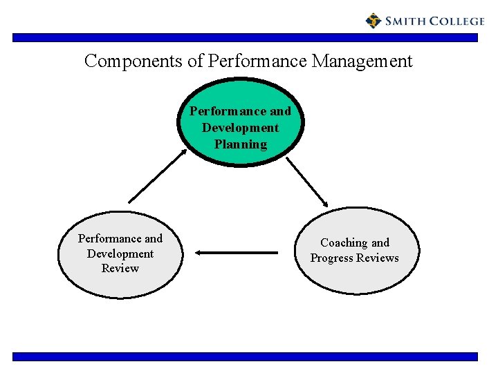 Components of Performance Management Performance and Development Planning Performance and Development Review Coaching and