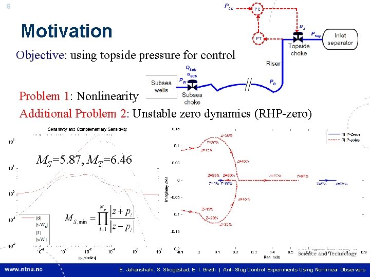 6 Pt, s Motivation PC uz PT Objective: using topside pressure for control Problem