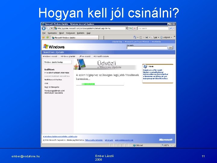 Hogyan kell jól csinálni? ember@vodafone. hu Ember László 2008 11 